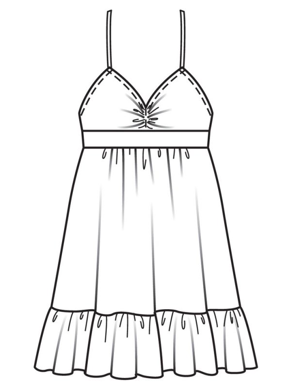 эскиз сорочки на бретелях