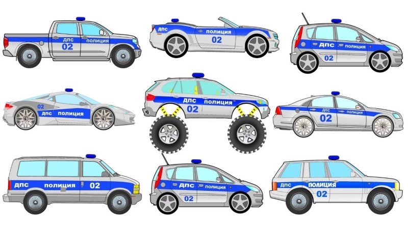Полицейская машина рисунок детский