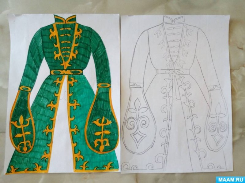 Национальный костюм карачаевцев рисунки