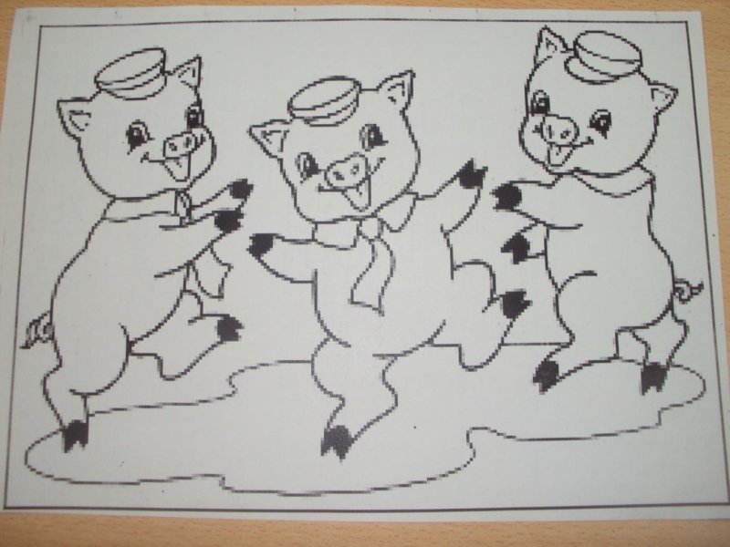 Рисование три поросенка