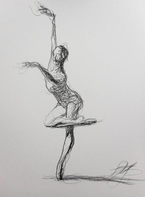 Балерина рисунок карандашом