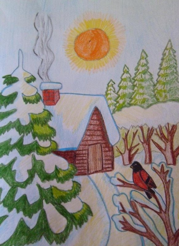 Зима рисунок