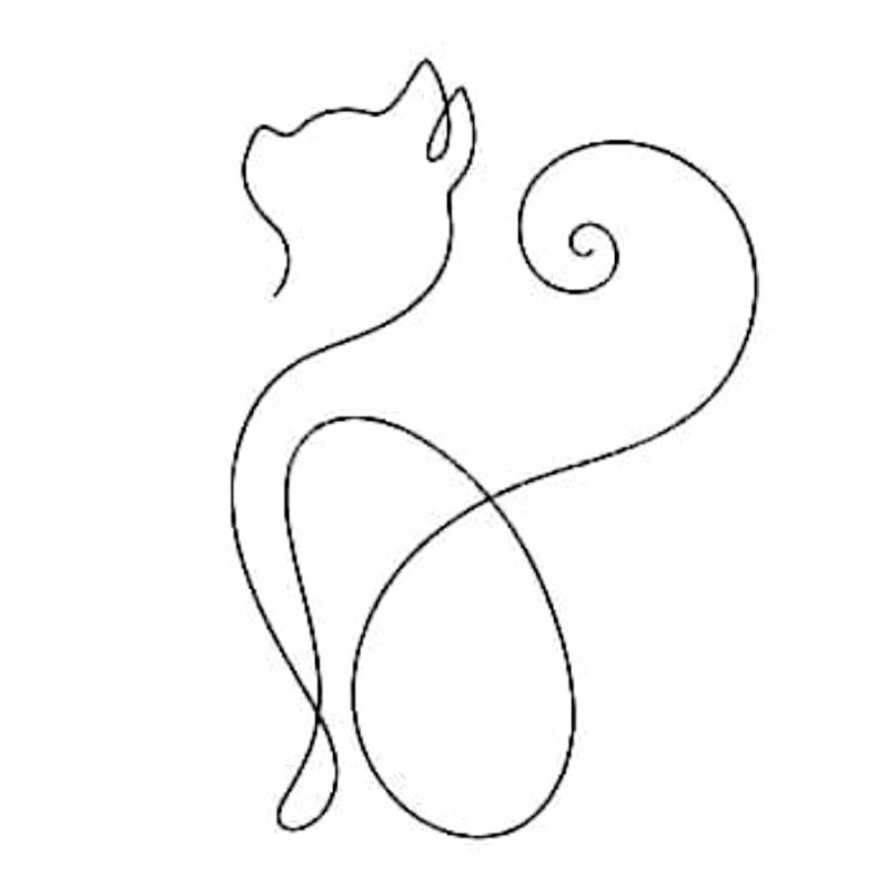 Кошка вышивка контур