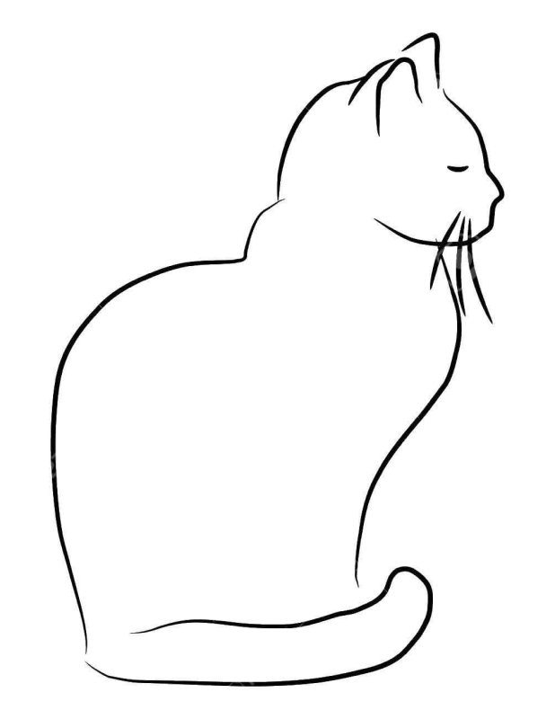 Трафарет кошки для вырезания