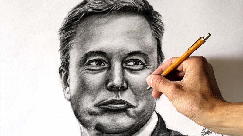 Elon Musk карандашом
