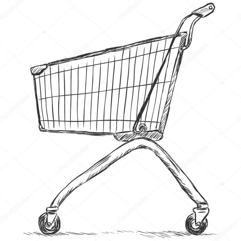 Раскраска тележка для продуктов