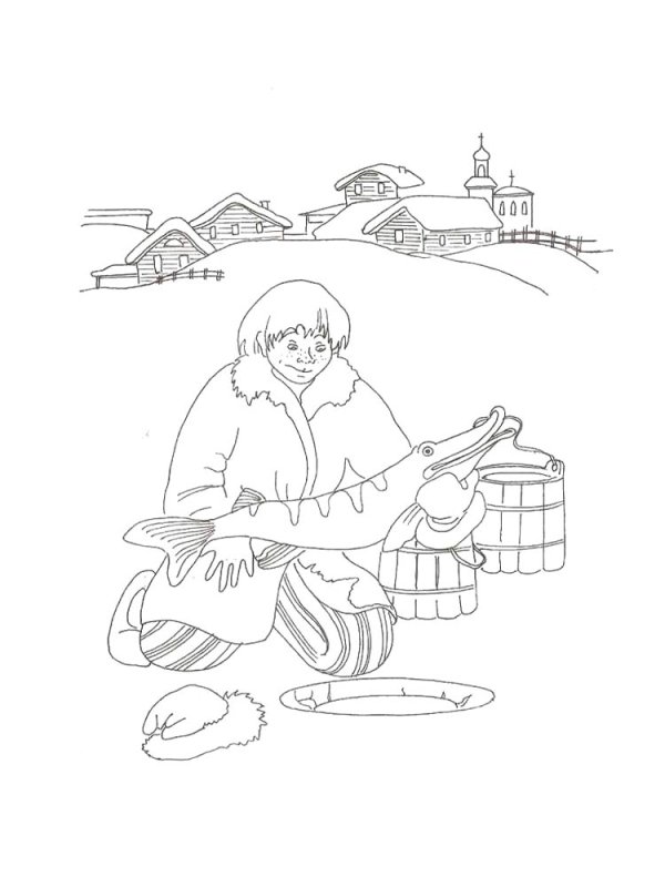По щучьему велению раскраска