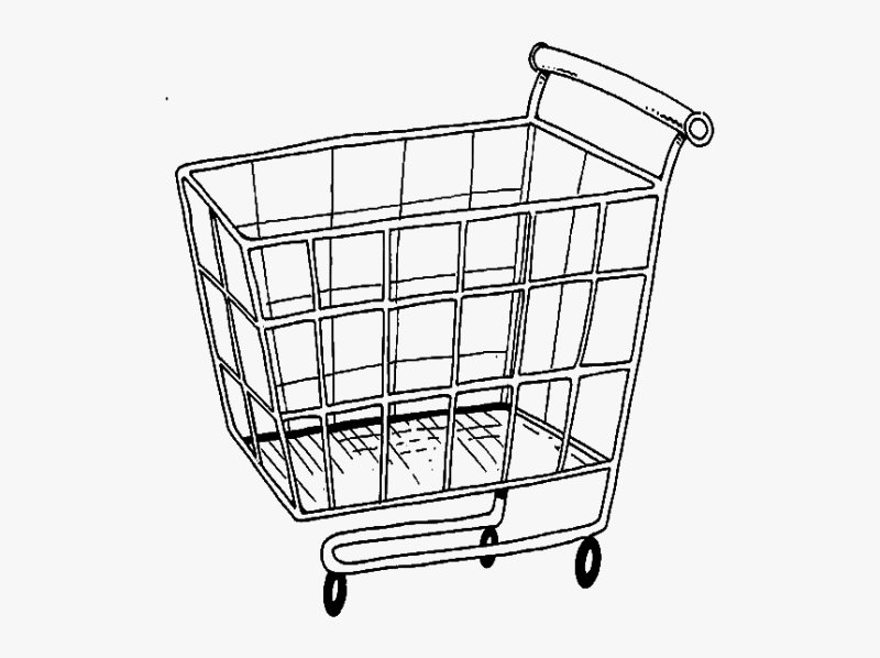 Раскраска тележка для продуктов