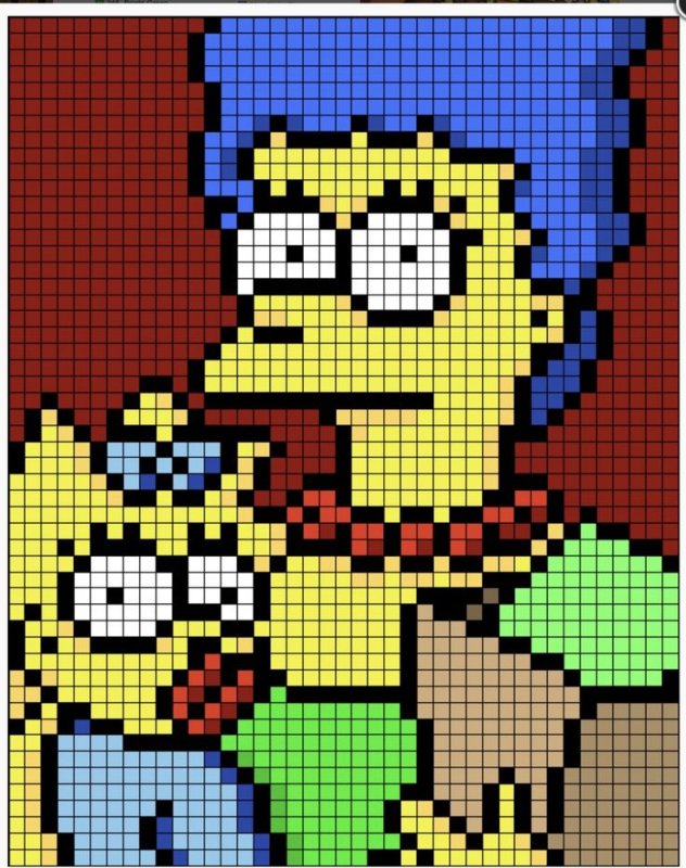 Пиксельарт барт симпсон