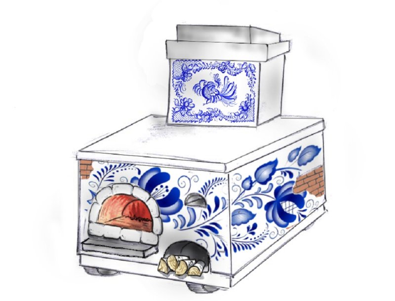 Печка Емели сбоку