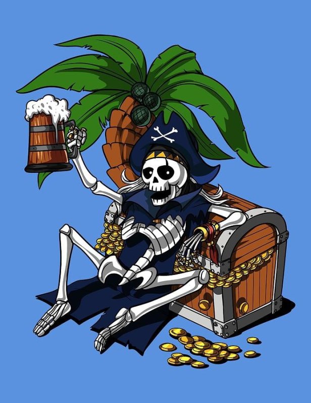 Скелет пират