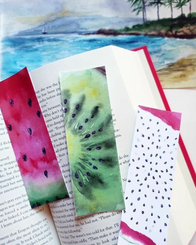 Закладки для книг акварелью