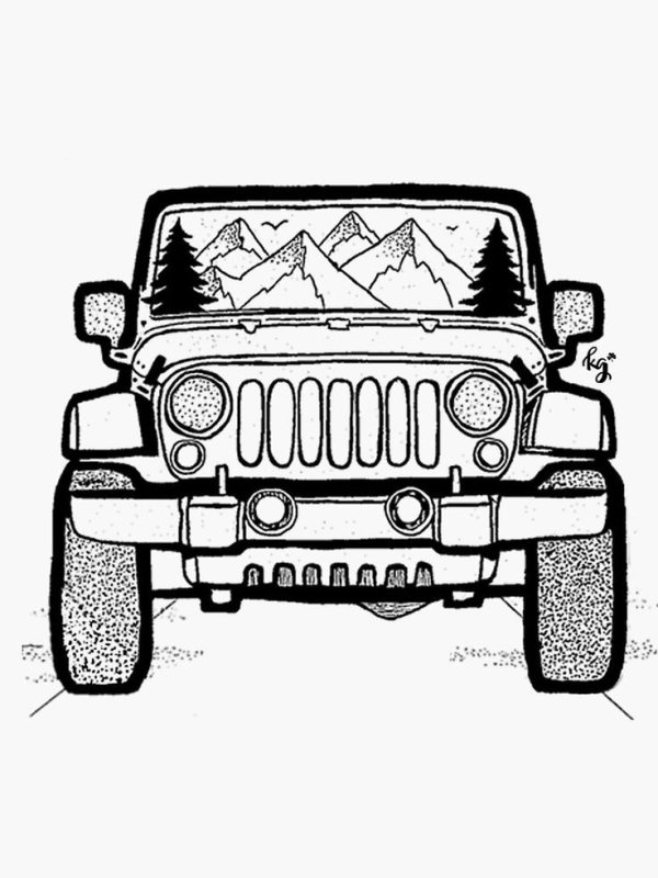Jeep Wrangler рисунок