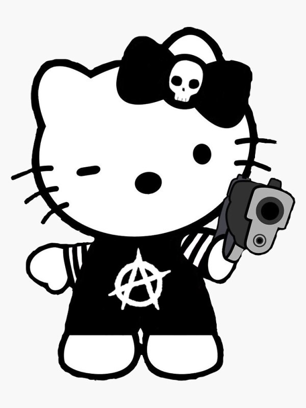 хеллоу китти черно белая