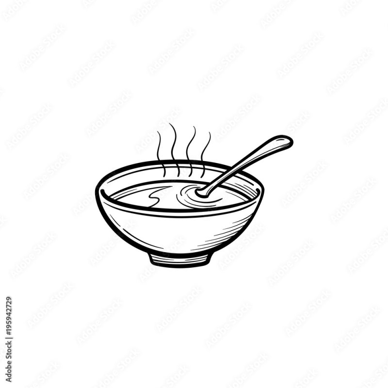 Тарелка с кашей рисунок