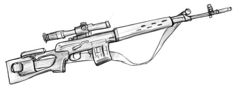 Автомат рисунок карандашом