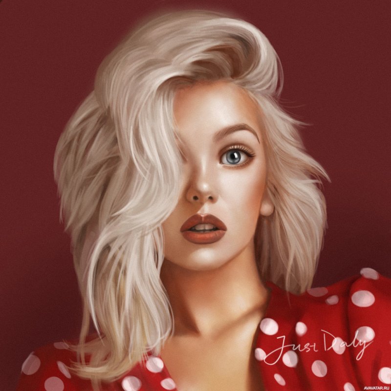 Нарисованная блондинка
