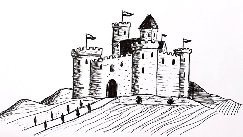 Рыцарский романский замок