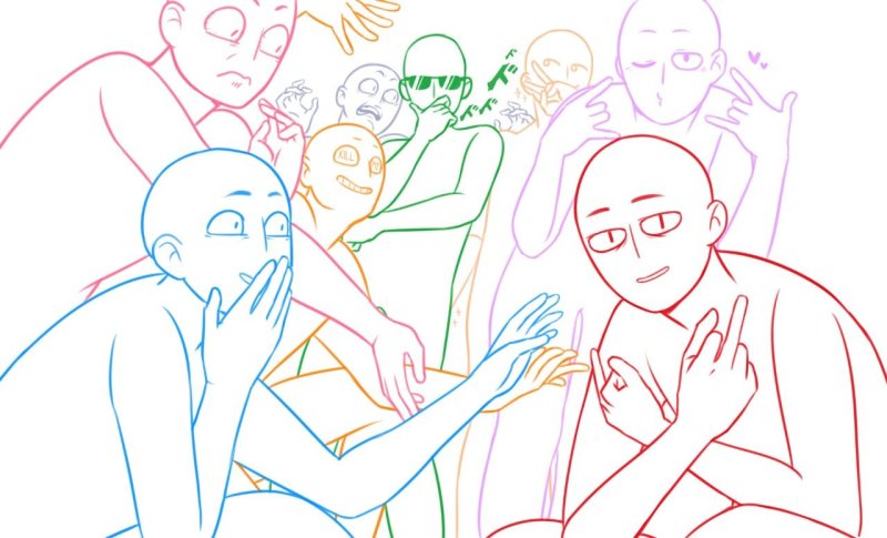 Групповые манекены для рисования