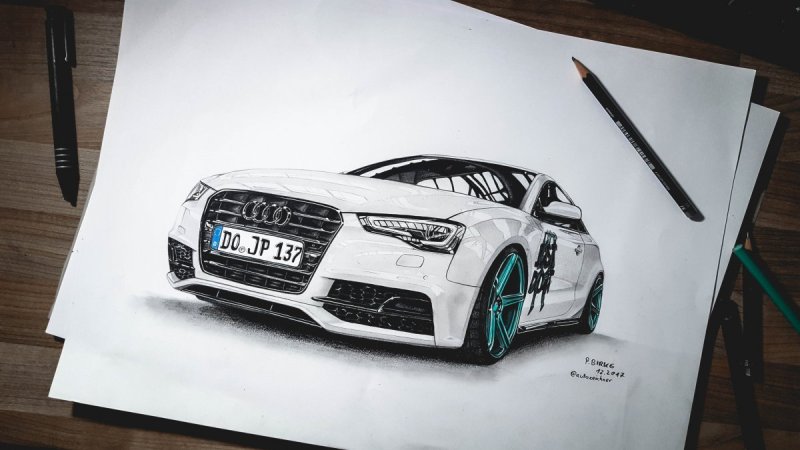 Ауди р8 рисунок карандашом