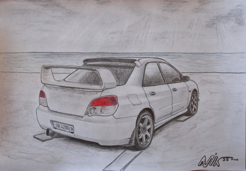 Субару Импреза WRX STI карандашом