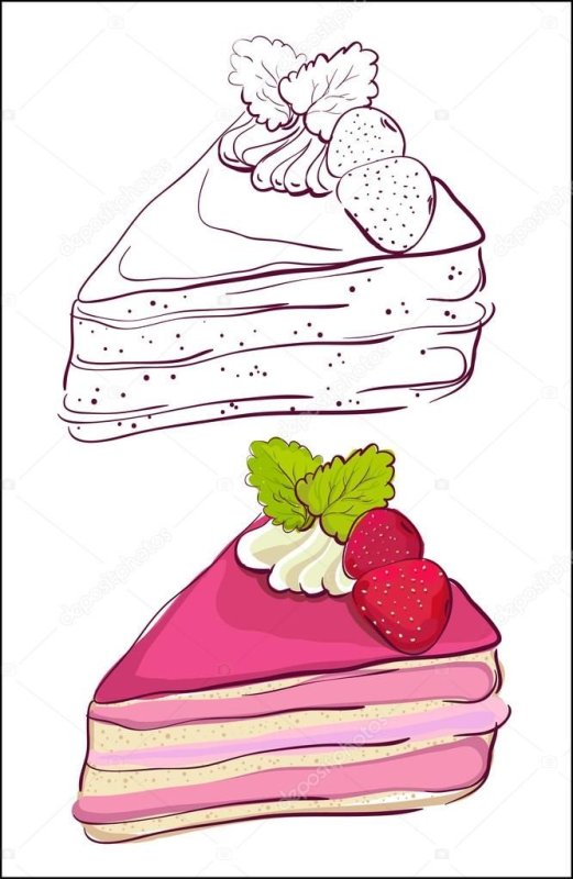 Кусок торта рисунок