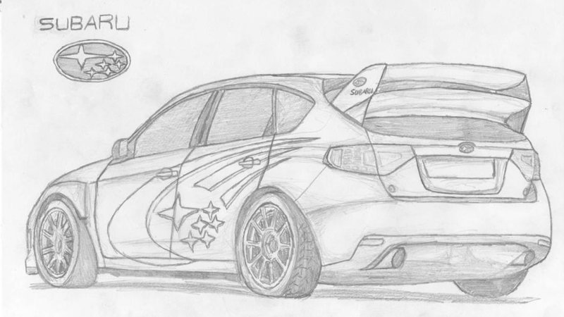 Субару Импреза WRX STI карандашом