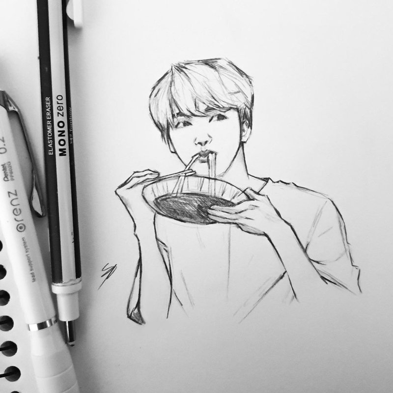 BTS тэхён скетчи