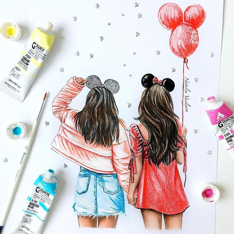 Рисунки на др подруге