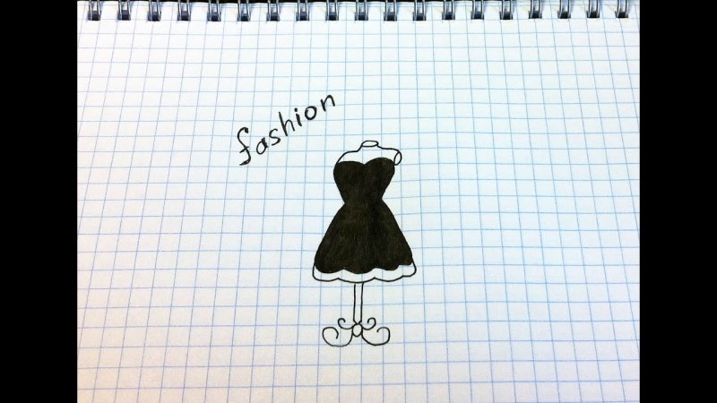 рисунки для срисовки платья