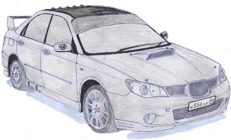 Раскраска Субару Импреза WRX