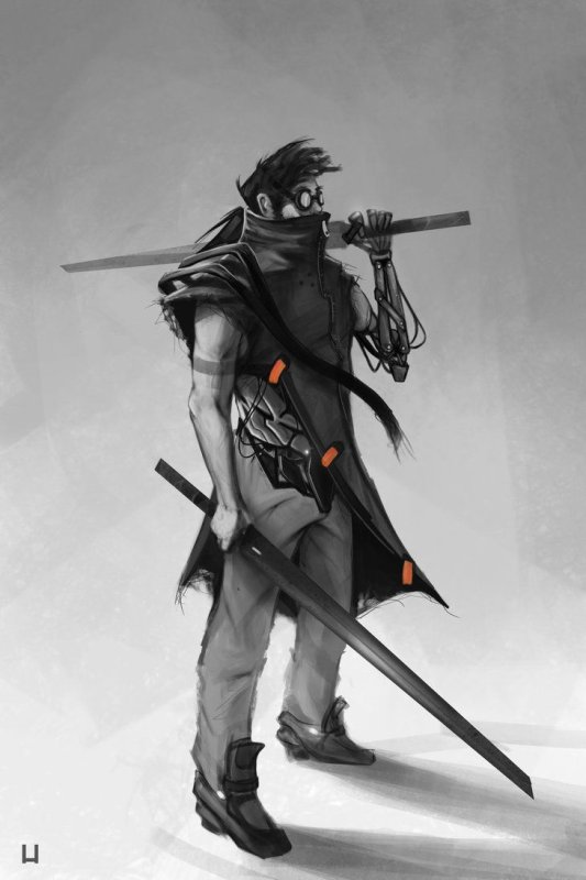 Киберпанк Ронин парень