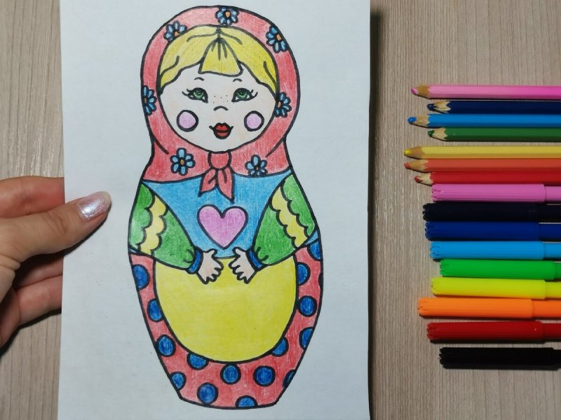 Нарисовать матрешку