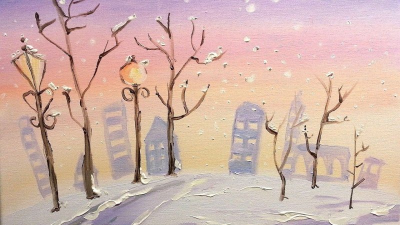 Зима рисунок