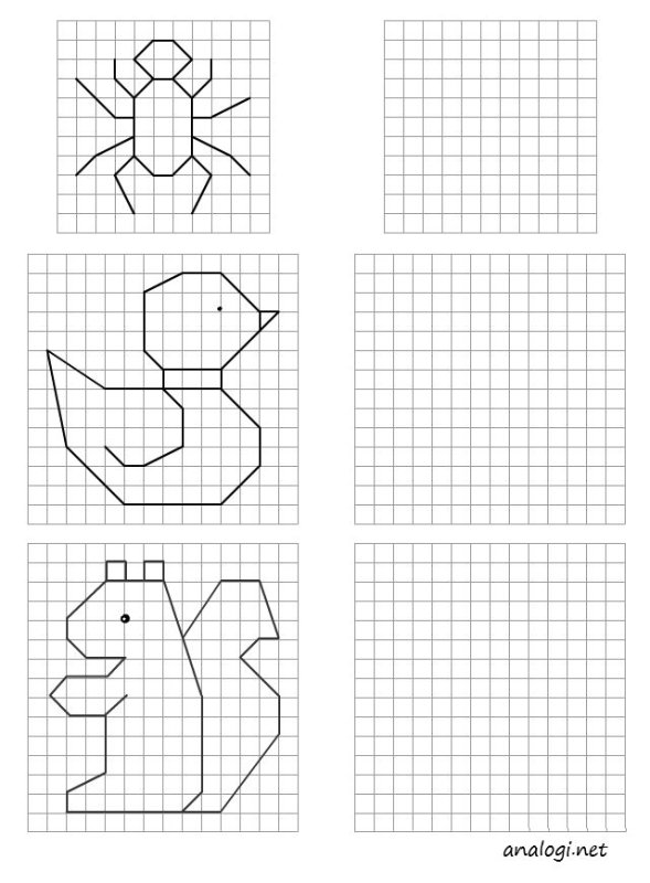 рисование по клеточкам для детей 6 7 лет