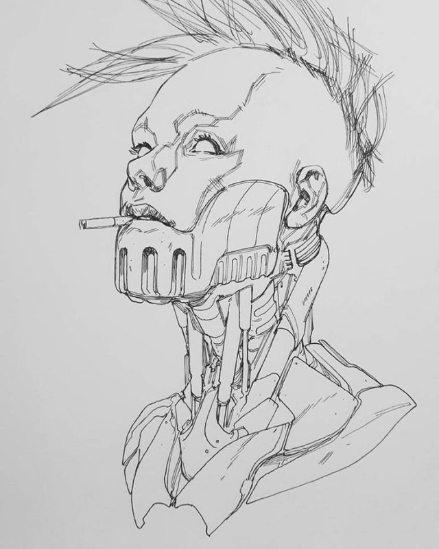 Робот скетч Cyberpunk