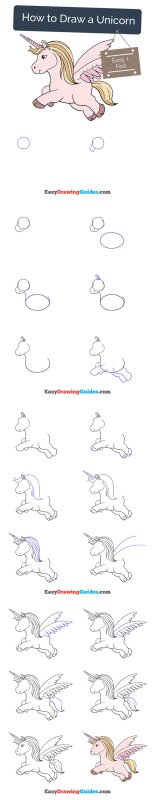 Поэтапный рисунок единорога