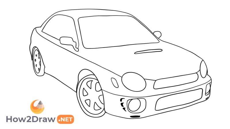 Subaru Legacy b4 рисунок карандашом