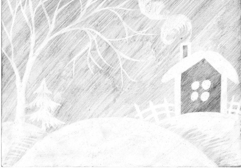 Рисование ластиком по штриховке