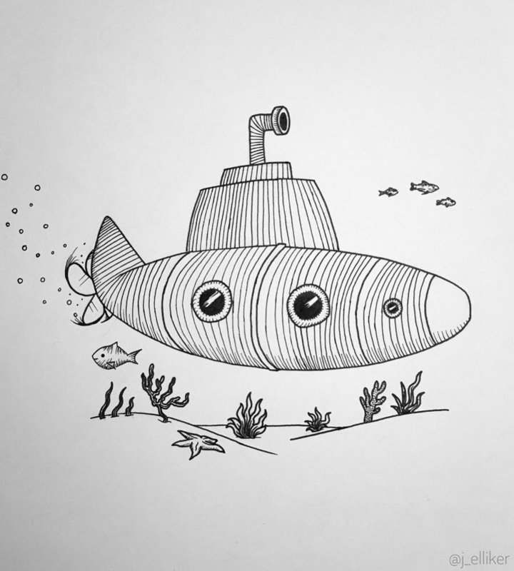 Рисунок подводной лодки