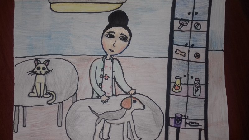 Детский рисунок ветеринар