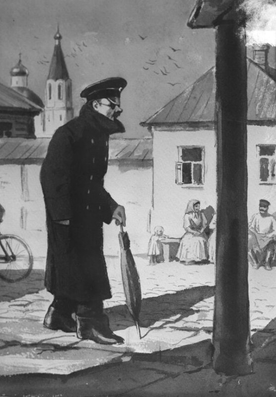 А П Чехов человек в футляре иллюстрации