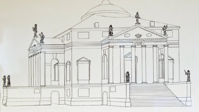 Вилла Ротонда Палладио рисунок