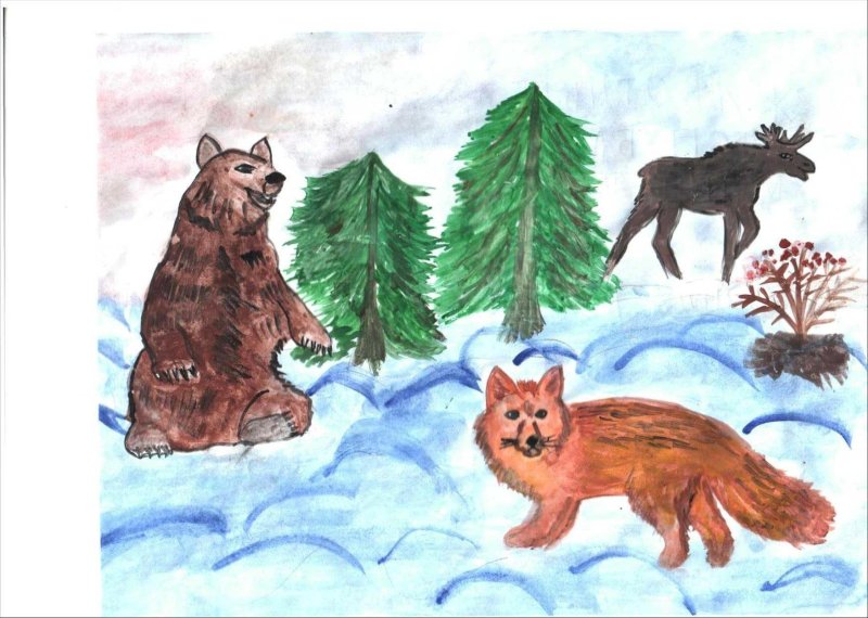 Рисунок на тему Лесные жители