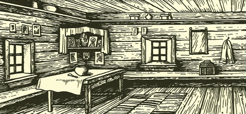 Карл Иванович Кольман интерьер русской избы