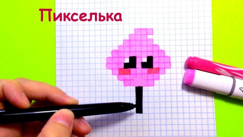 Рисование по клеточкам кавайные