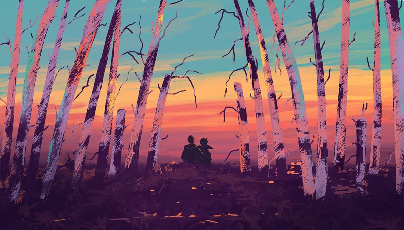 пейзаж аниме