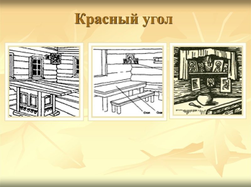 Красный угол в русской избе рисунки