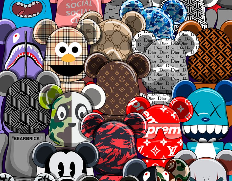 Медведь Bearbrick KAWS