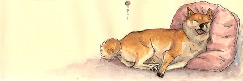 собака лежит иллюстрация